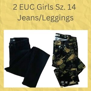 Girls Stretch Jeans/Jeggings 2 pair EUC